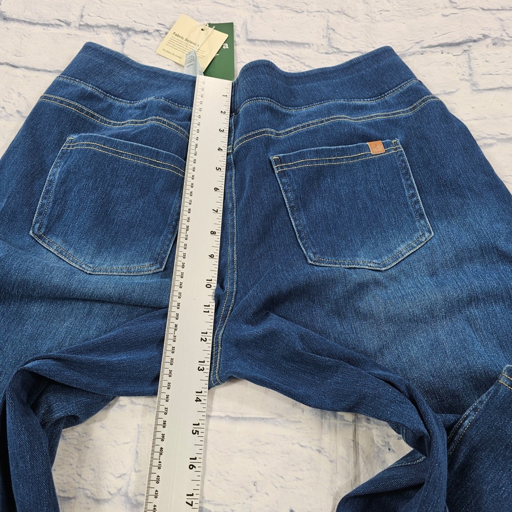 Halara Wide Leg Flex Denim Pants Womens XL Petite Blue Dark Wash Pull On Stretch - Picture 7 of 11